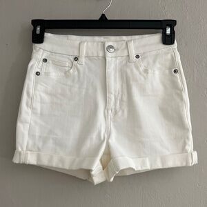 American Eagle white denim stretch shorts size 4